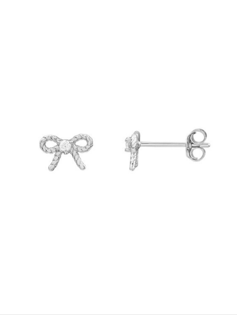 NWT Primrose Sterling Silver CZ Dainty Stud Bow Earrings
